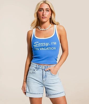 Duvin On Vacation Cropped Tank Top