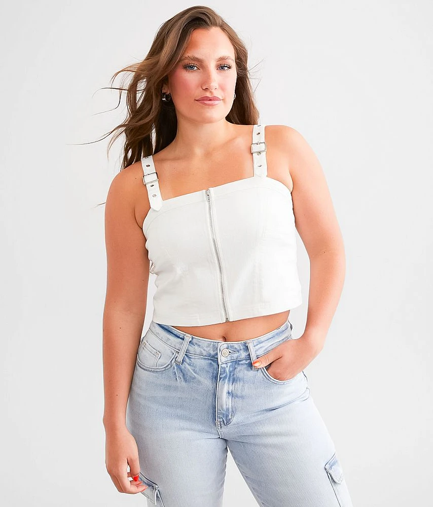 Edit by Nine Denim Buckle Strap Tank Top