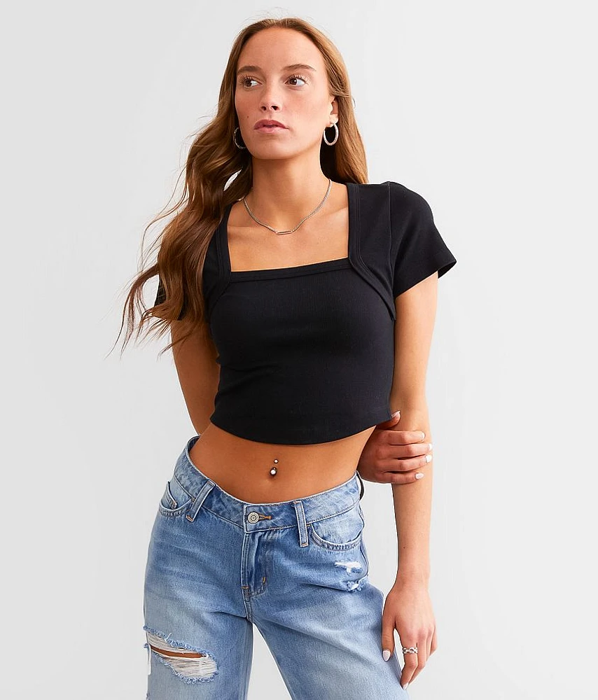 Square Neck Cropped Top