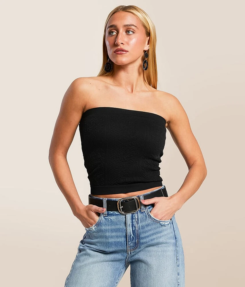 Textured Seamless Stretch Tube Top
