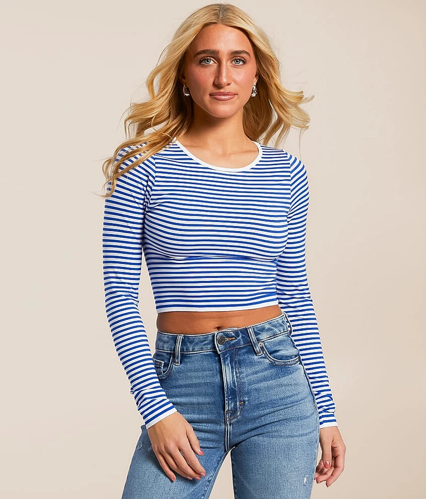 Striped Seamless Cropped Top