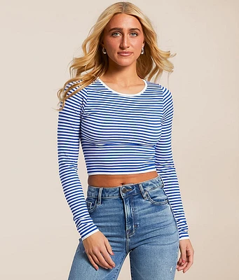 Freshwear Striped Seamless Cropped Top