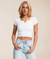 Freshwear Notch Neck Cropped Top