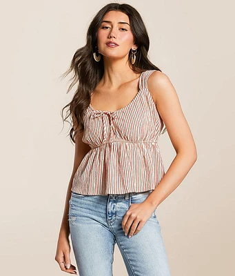 Willow & Root Striped Peplum Tank Top