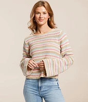 Willow & Root Striped Knit Cropped Sweater