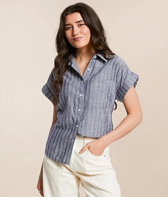 En Creme Striped Blouse
