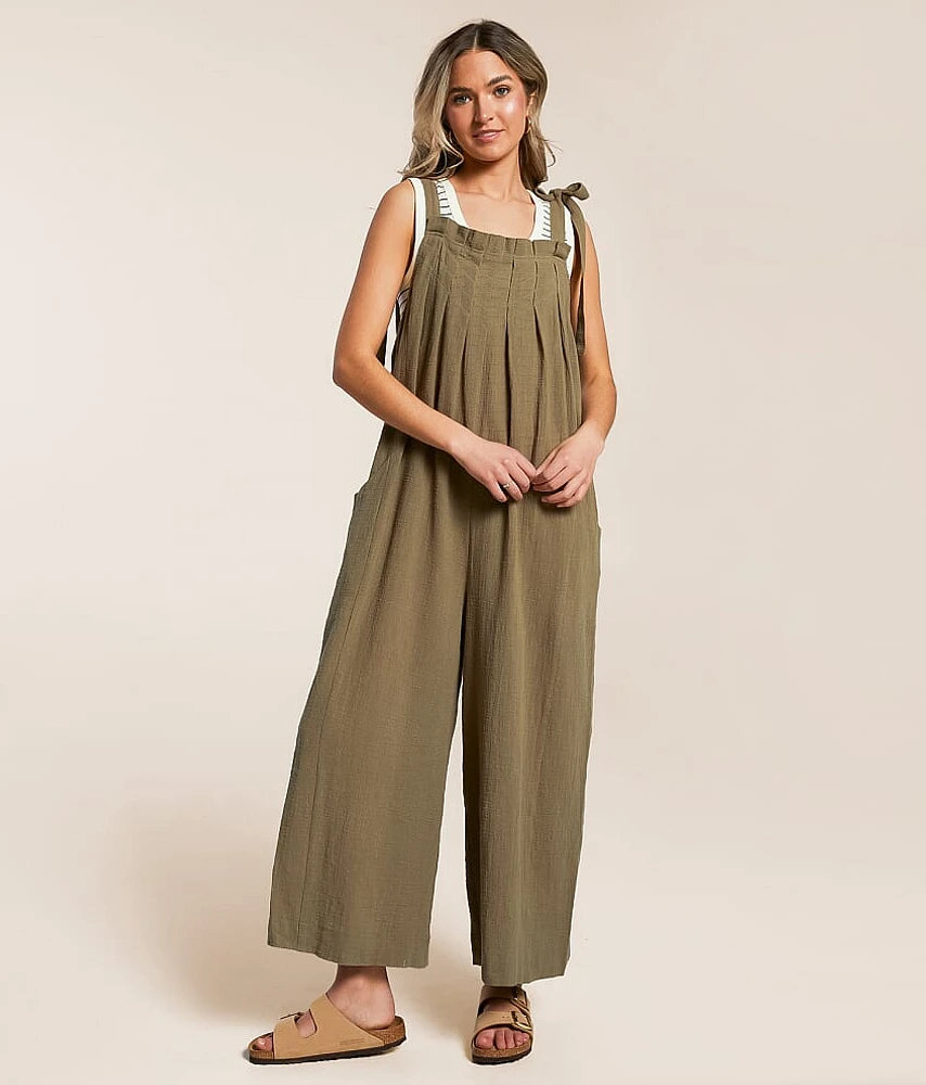 Pleated Wide Leg Jumpsuit