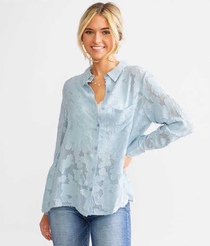 En Creme Floral Jacquard Blouse