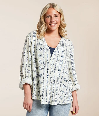 En Creme Textured Blouse