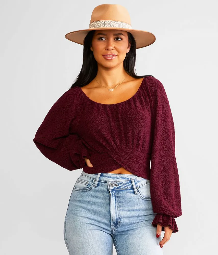 Surplice Jacquard Top