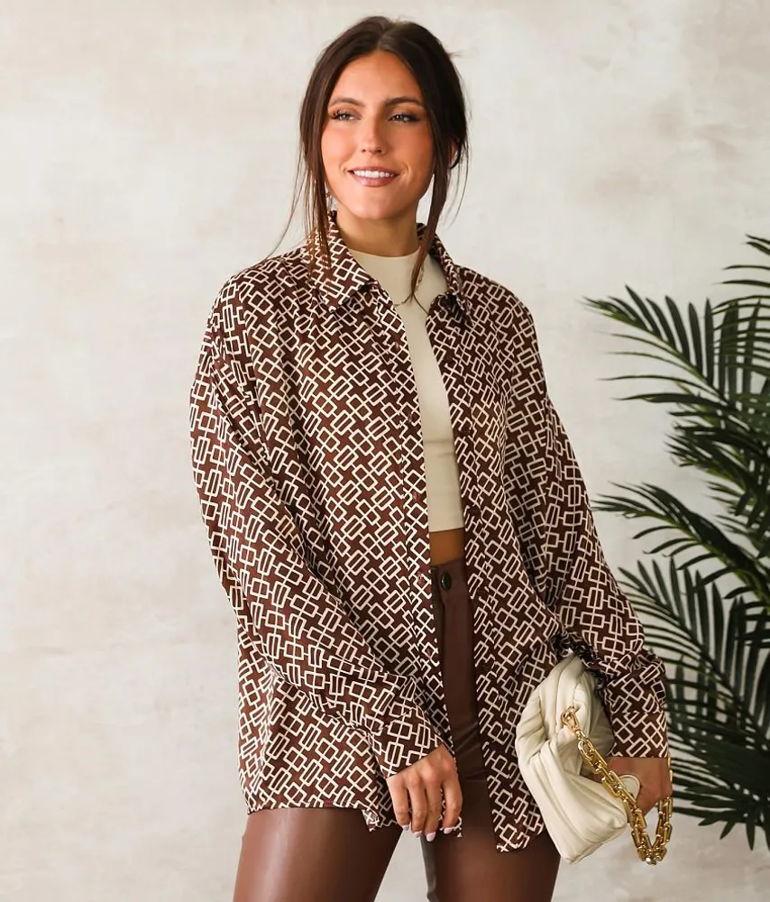 Geo Satin Blouse