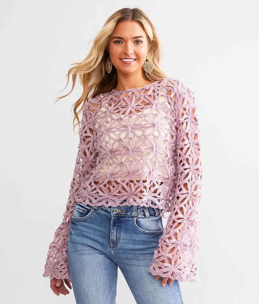 Raw Edge Floral Top