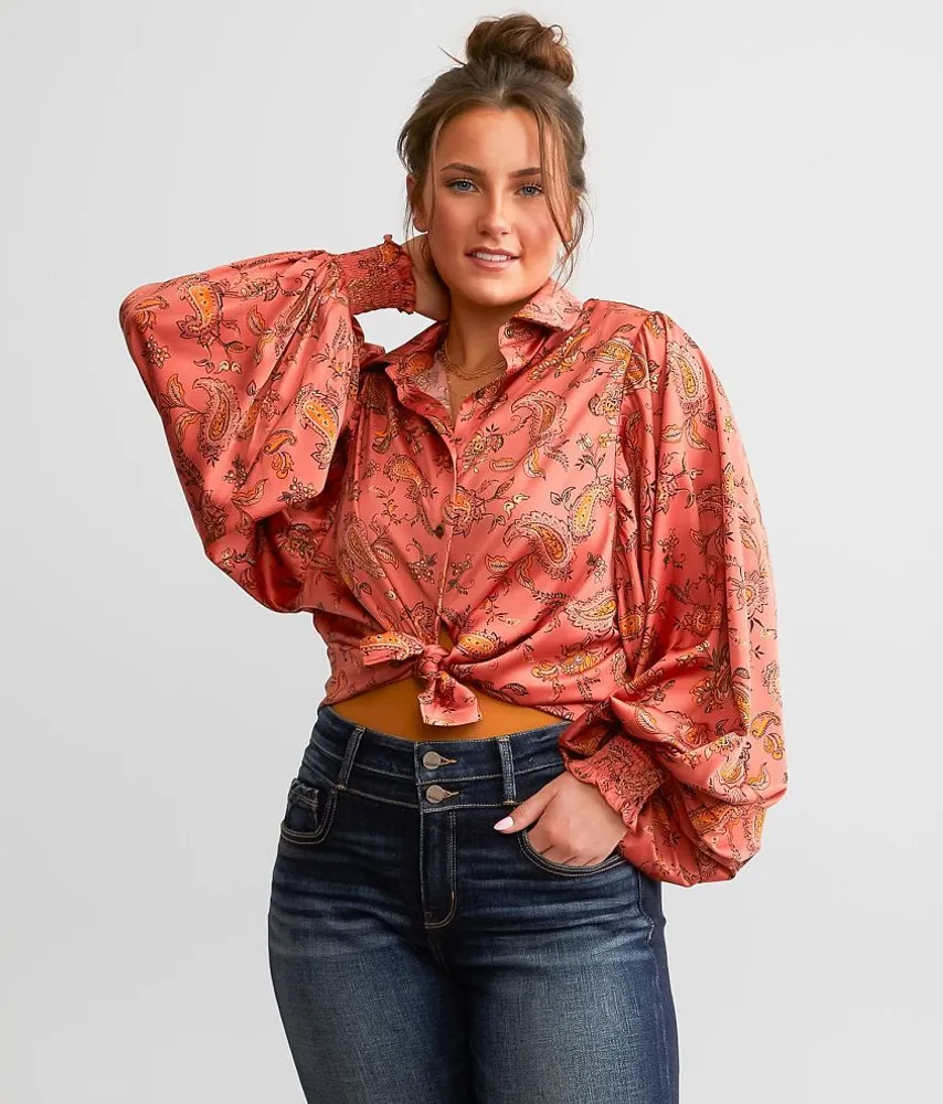 Paisley Satin Blouse