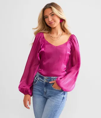 Willow & Root Metallic Sweetheart Top