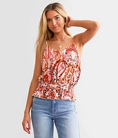 Daytrip Satin Bubble Tank Top