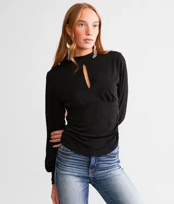 red by BKE Ruched Keyhole Top