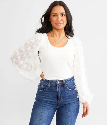 Willow & Root Metallic Fringe Top