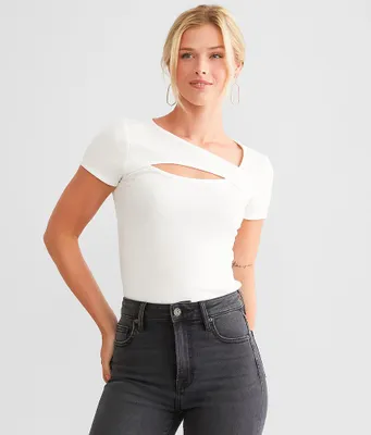 red by BKE Asymmetrical Cut-Out Top