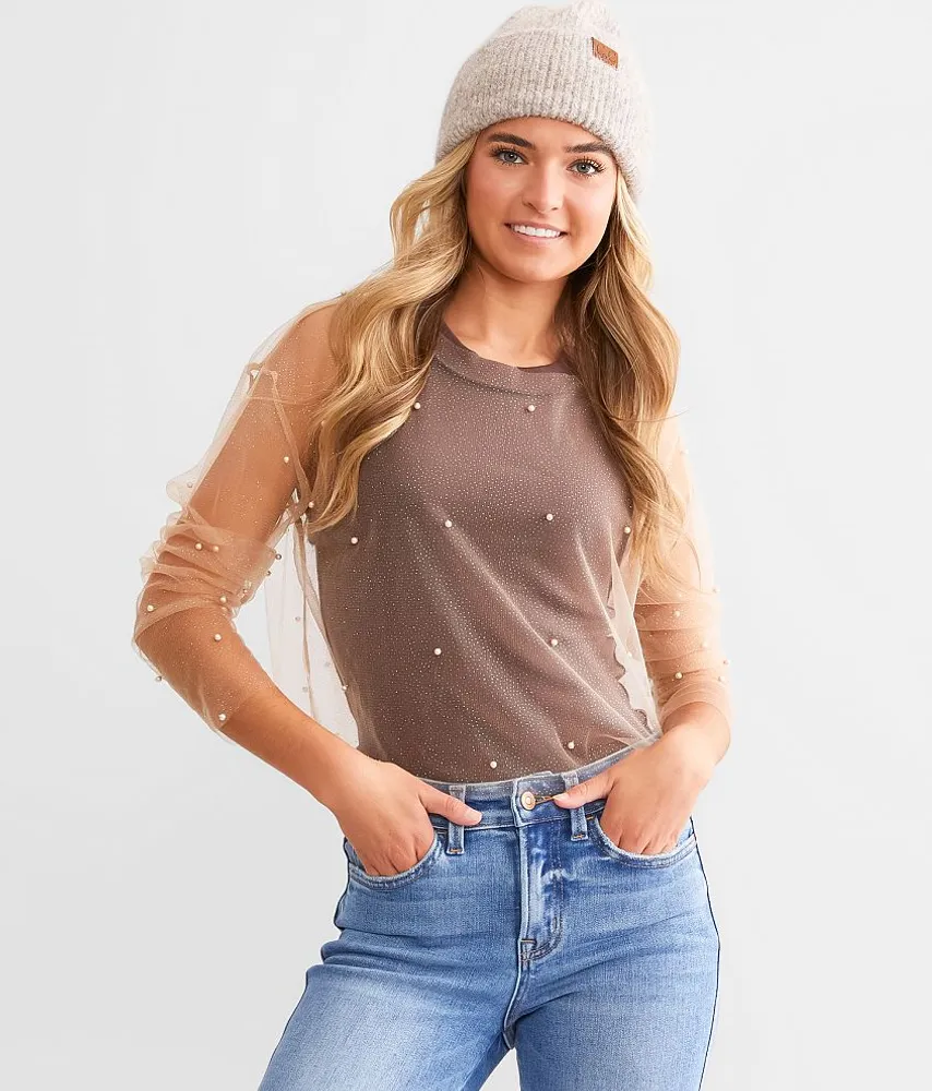Glitter Mesh Top