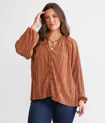 Daytrip Satin Pleated Blouse