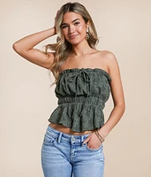 Willow & Root Floral Jacquard Tube Top
