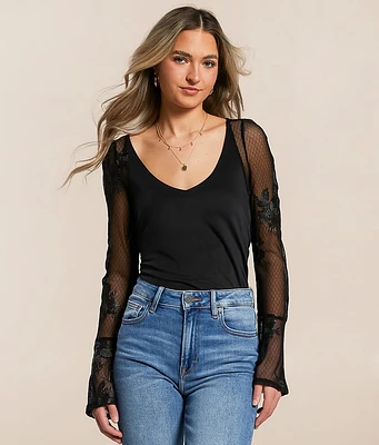 Willow & Root Pieced Lace Top