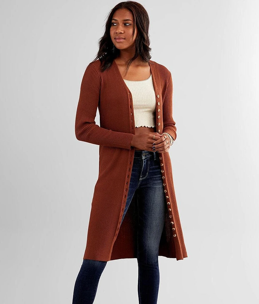 Ribbed Duster Cardigan