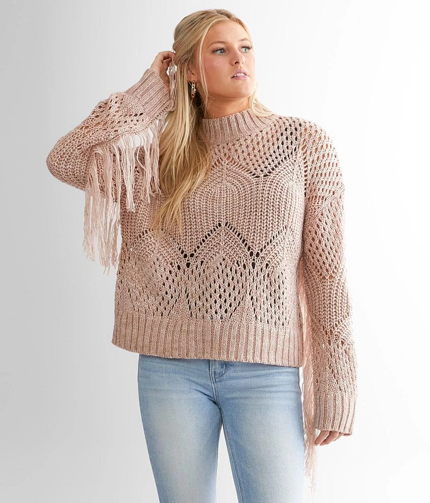 Fringe Pointelle Sweater