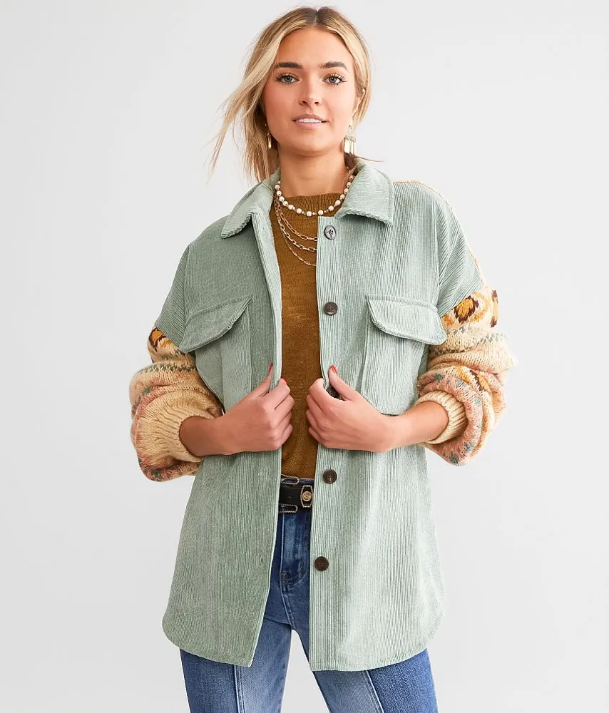 Pieced Corduroy Shacket