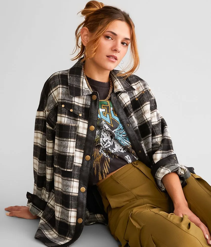 Studded Plaid Shacket