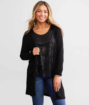 Daytrip Sequin Fringe Cardigan
