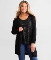 Daytrip Sequin Fringe Cardigan