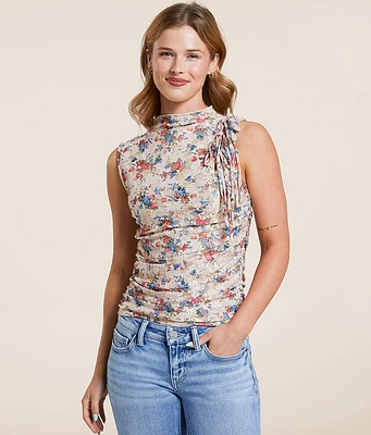 Willow & Root Floral Lace High Neck Tank Top
