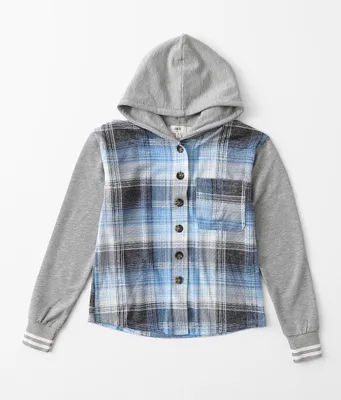 Girls - BKE Hooded Plaid Shirt