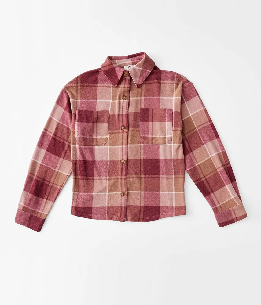 Girls - Plaid Knit Shirt