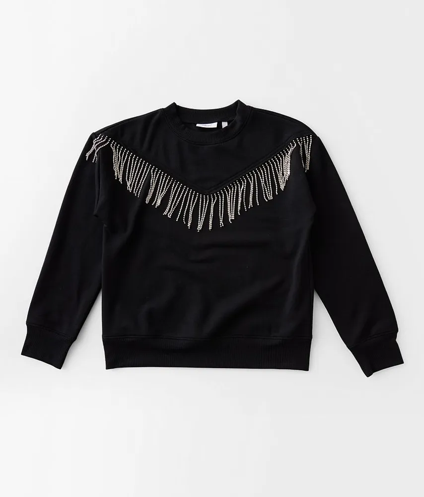 Girls - Rhinestone Fringe Pullover