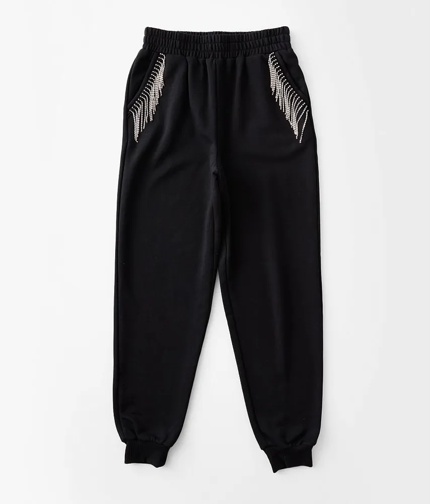 Girls - Willow & Root Rhinestone Fringe Jogger
