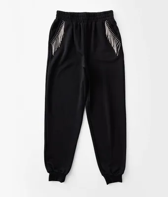 Girls - Willow & Root Rhinestone Fringe Jogger