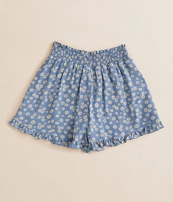 Girls - Honey & Sparkle Floral Ruffle Short