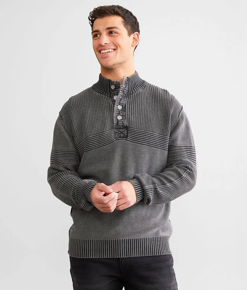 BKE Ribbed Henley Sweater
