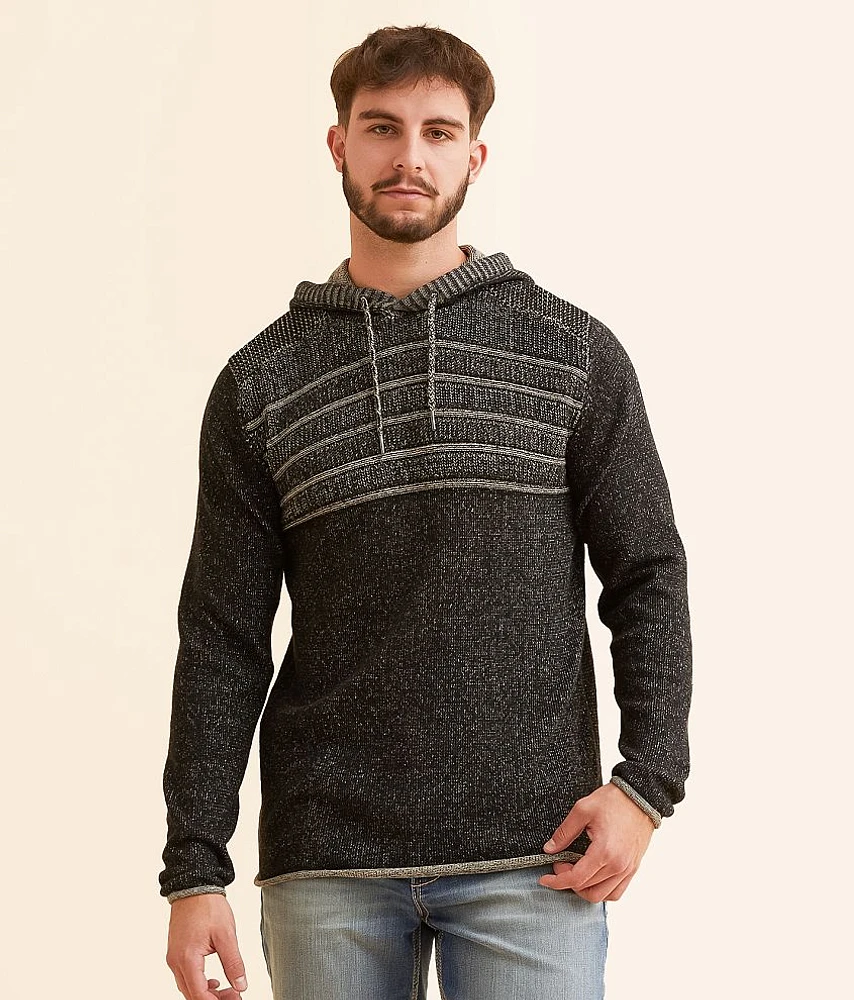 Plated Crossover Hooded Sweater