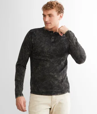 Buckle Black Acid Wash Henley