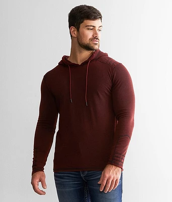 Buckle Black Pieced Knit Hoodie