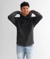 Buckle Black Textured Knit Hoodie