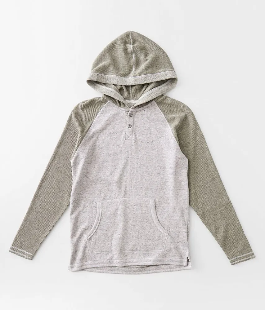 Boys - Raglan Sleeve Henley Hoodie