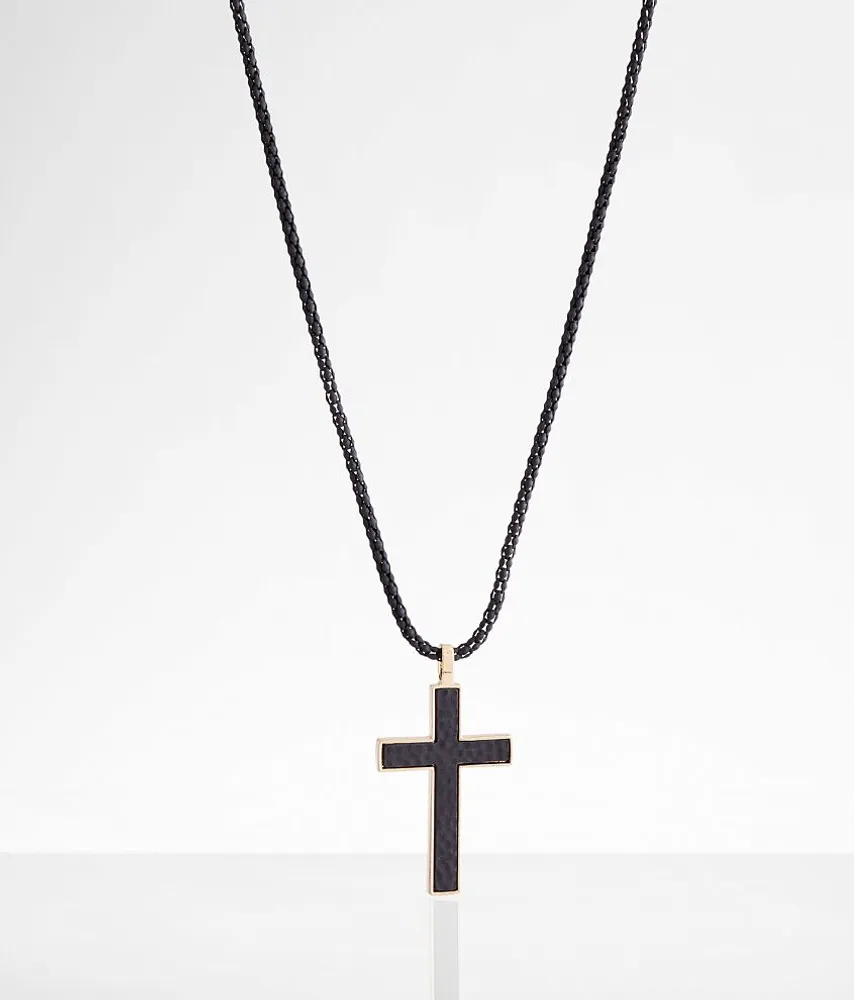 Hammered Cross 20" Necklace