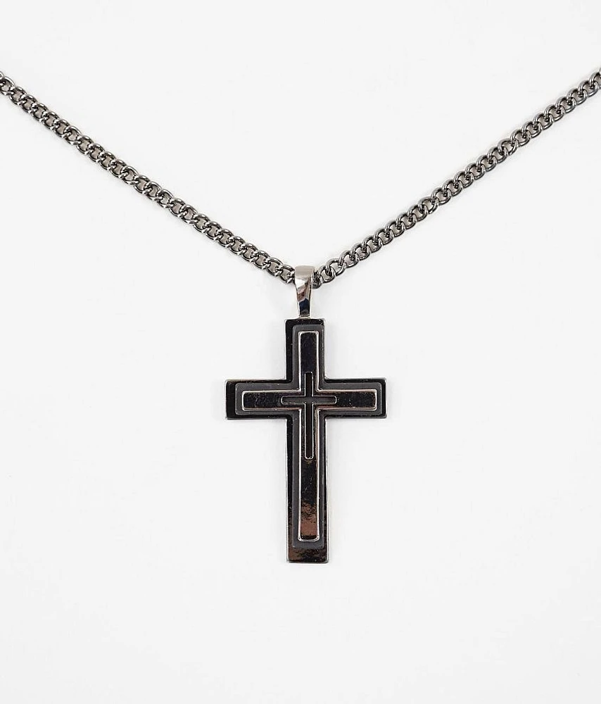 BKE Hematite Cross 27" Necklace