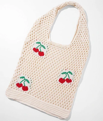Fame Accessories Cherry Crochet Tote