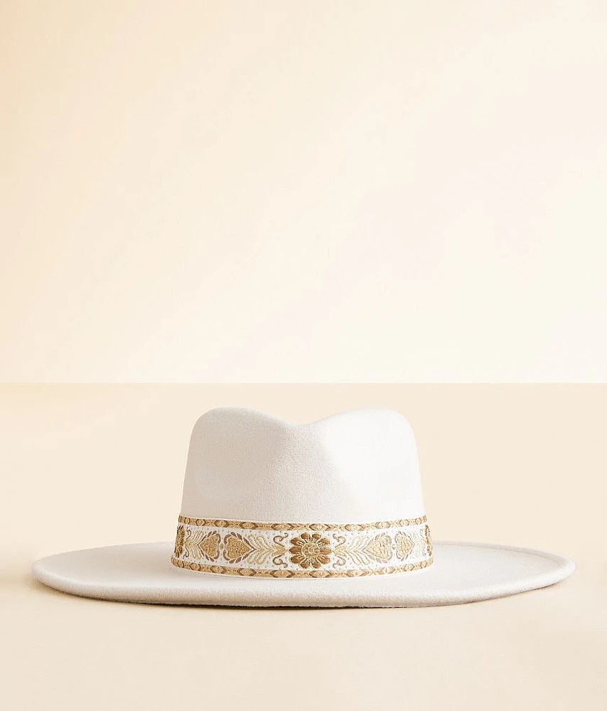 Metallic Banded Panama Hat