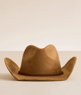 Sterling & Stitch Floral Embroidered Cowboy Hat